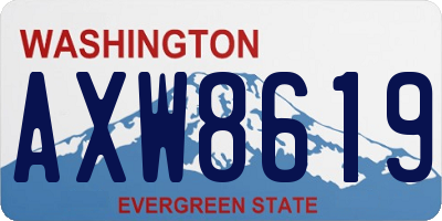 WA license plate AXW8619
