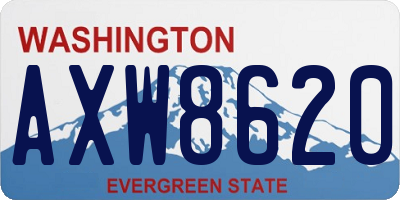 WA license plate AXW8620
