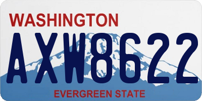 WA license plate AXW8622