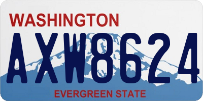 WA license plate AXW8624