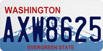 WA license plate AXW8625
