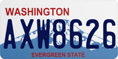 WA license plate AXW8626