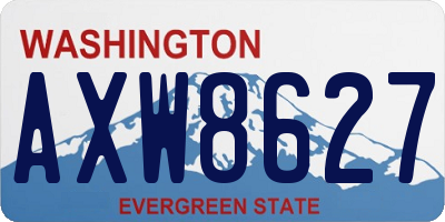 WA license plate AXW8627