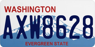 WA license plate AXW8628