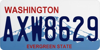 WA license plate AXW8629