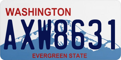 WA license plate AXW8631