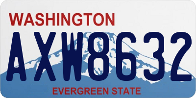WA license plate AXW8632