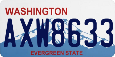 WA license plate AXW8633