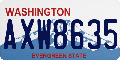WA license plate AXW8635