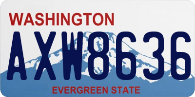 WA license plate AXW8636