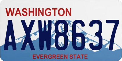WA license plate AXW8637