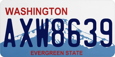 WA license plate AXW8639