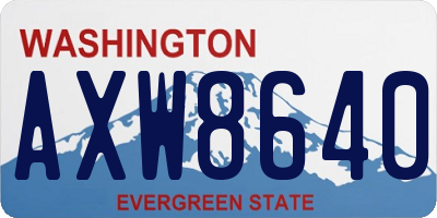 WA license plate AXW8640
