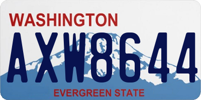 WA license plate AXW8644