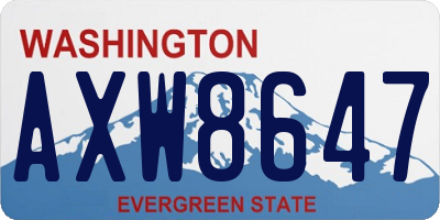 WA license plate AXW8647