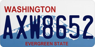 WA license plate AXW8652