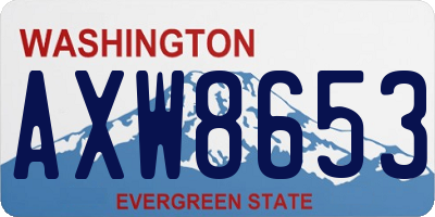 WA license plate AXW8653