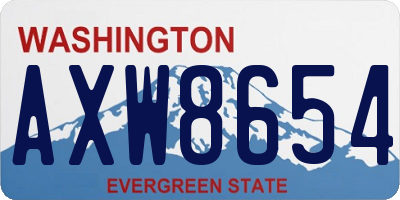 WA license plate AXW8654