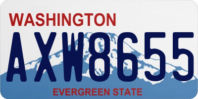 WA license plate AXW8655