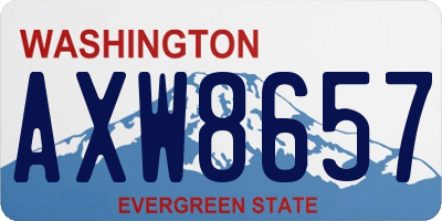 WA license plate AXW8657