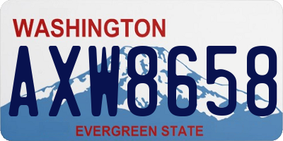 WA license plate AXW8658