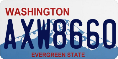 WA license plate AXW8660