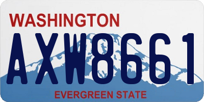 WA license plate AXW8661