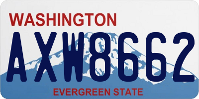 WA license plate AXW8662