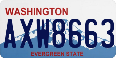 WA license plate AXW8663