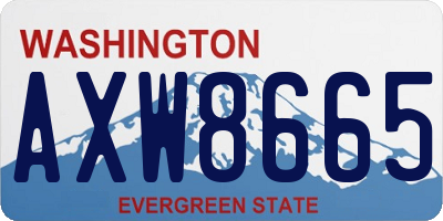 WA license plate AXW8665