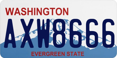 WA license plate AXW8666
