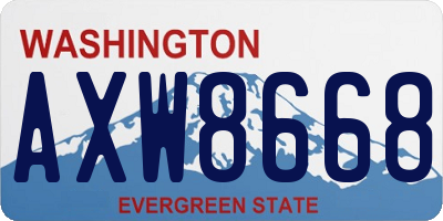 WA license plate AXW8668