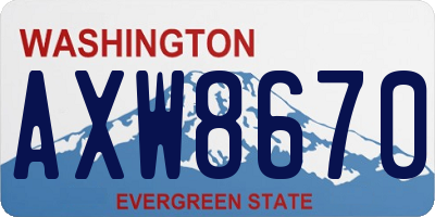 WA license plate AXW8670