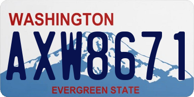 WA license plate AXW8671
