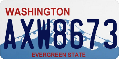 WA license plate AXW8673