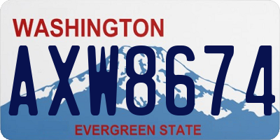 WA license plate AXW8674