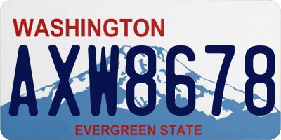 WA license plate AXW8678