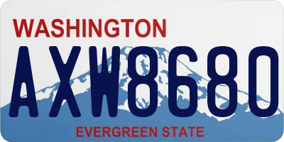WA license plate AXW8680