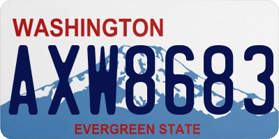 WA license plate AXW8683