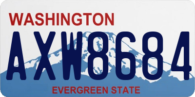 WA license plate AXW8684