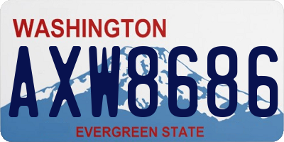 WA license plate AXW8686