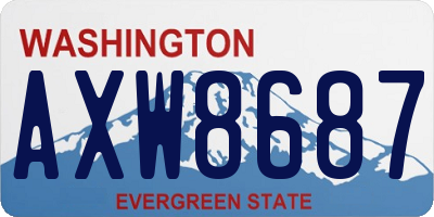 WA license plate AXW8687