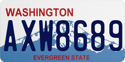 WA license plate AXW8689