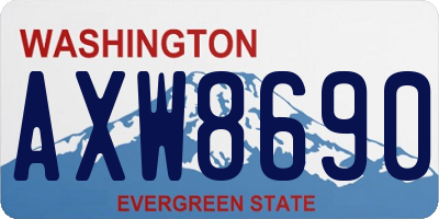 WA license plate AXW8690