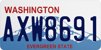 WA license plate AXW8691