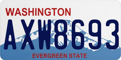 WA license plate AXW8693