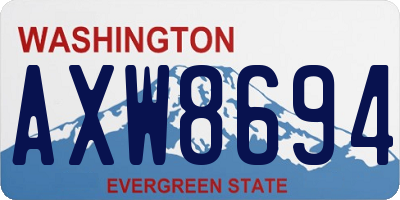 WA license plate AXW8694