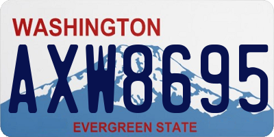 WA license plate AXW8695