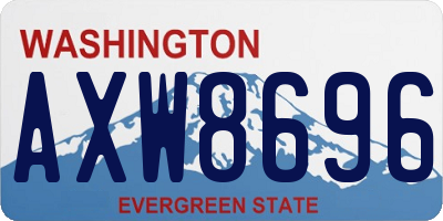 WA license plate AXW8696