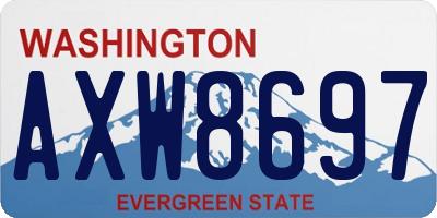 WA license plate AXW8697